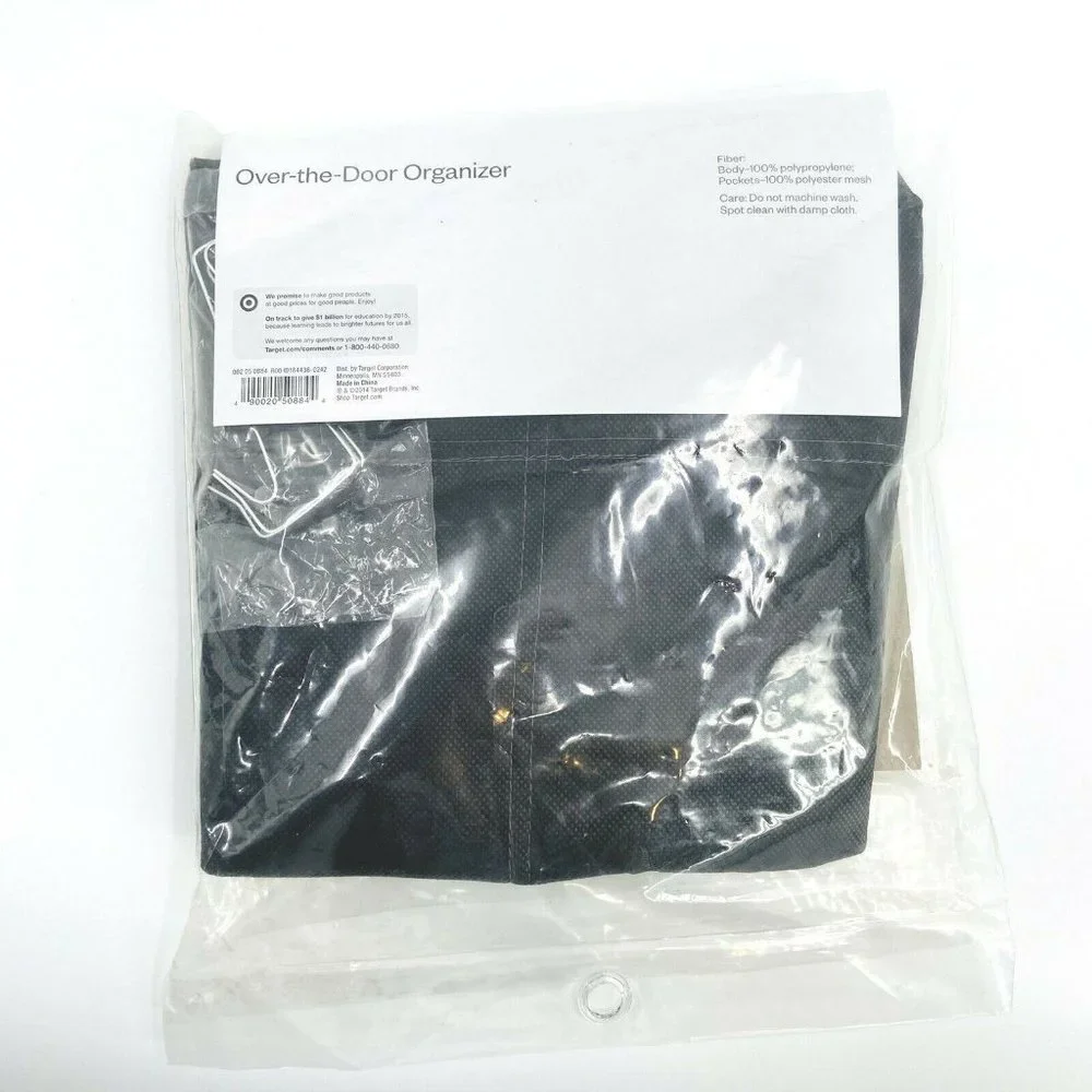 Over the Door Organizer Rack Hanging Storage Room Essentials 11 Pocket Black